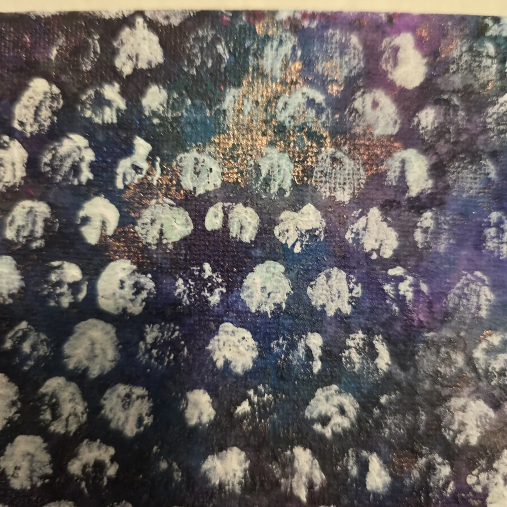 HANDCRAFTED Abstract Painting HANDPAINTED Artwork HANDMADE Wall Art Decor 8"x8" - Picture 5 of 12